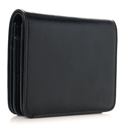 Celine Shiny Calfskin Triomphe Compact Wallet Black 3 of 7