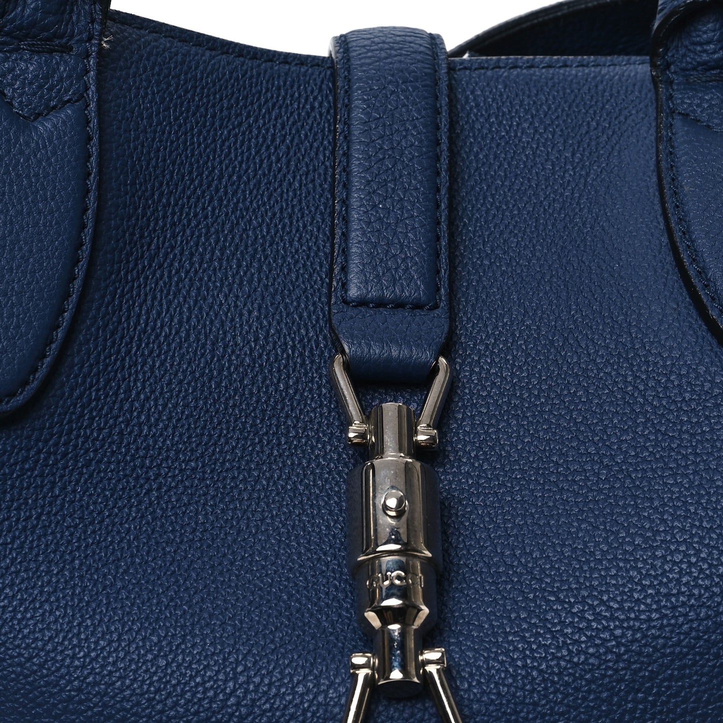 Soft Calfskin Medium Jackie Top Handle Bag Classic Blue Marine