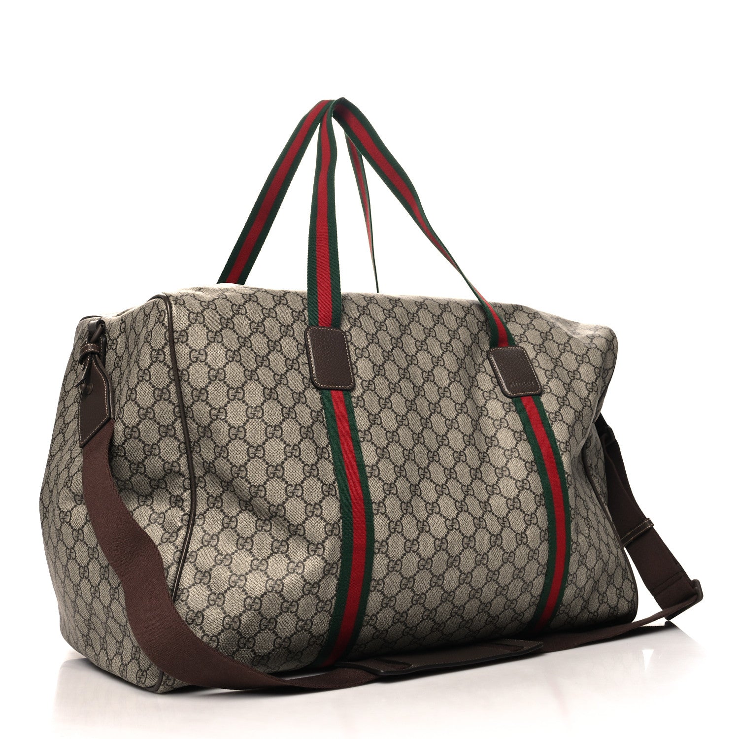Gucci GG Supreme Monogram Web Large Duffle Bag Brown 2 of 12