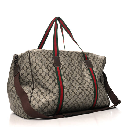 Gucci GG Supreme Monogram Web Large Duffle Bag Brown 2 of 12