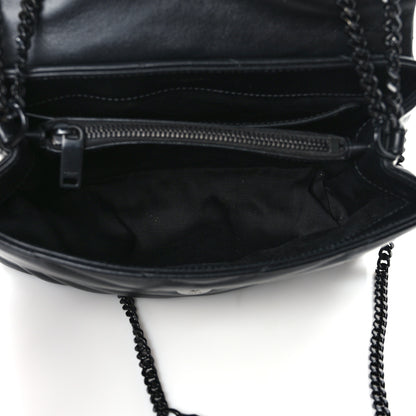 Saint Laurent Calfskin Y Quilted Monogram Monochrome Small Loulou Chain Satchel Black 5 of 9