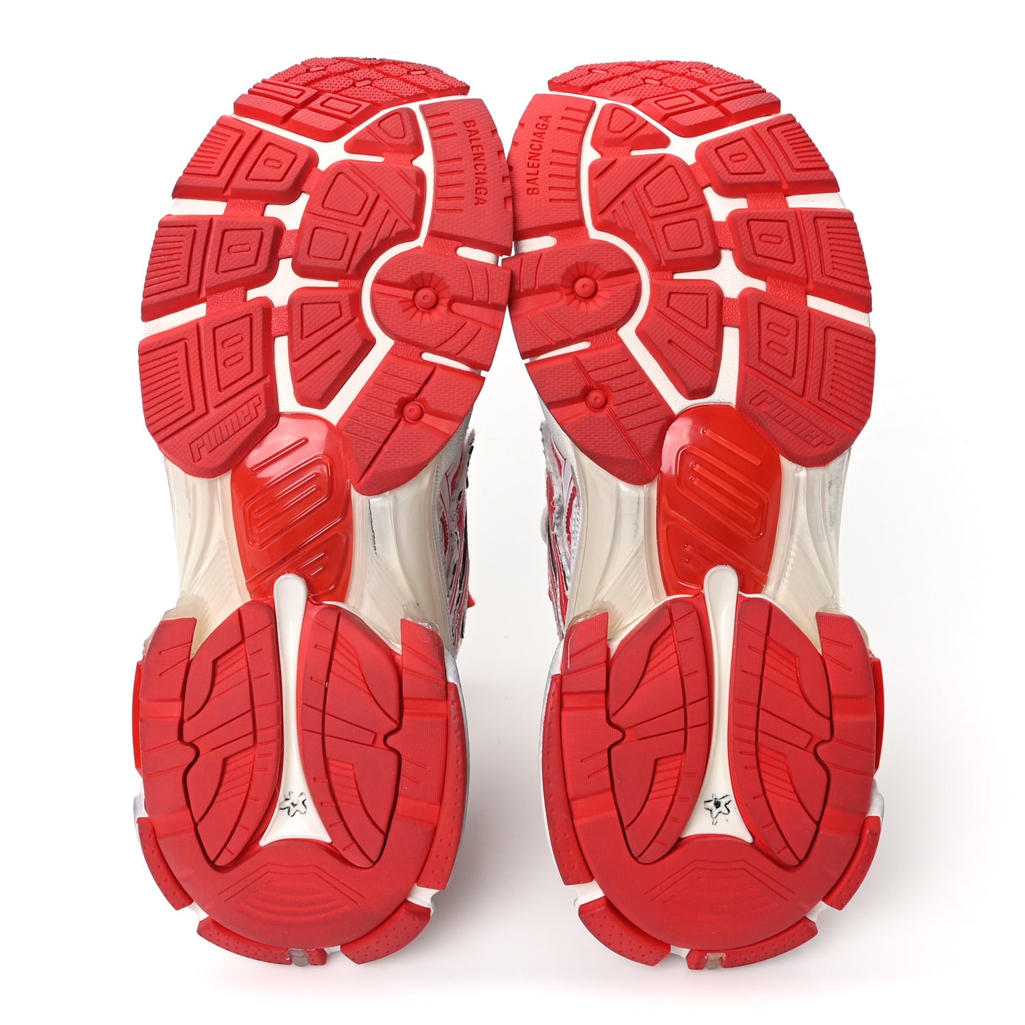 Mesh Rubber Bi-Color Mens Runner Sneakers 41 Red White