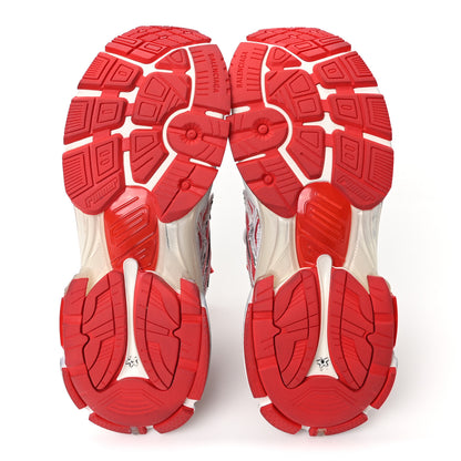 Balenciaga Mesh Rubber Bi-Color Mens Runner Sneakers 41 Red White 6 of 9