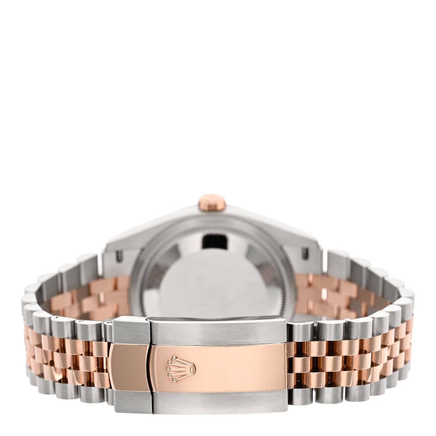 Stainless Steel 18K Everose Gold 36mm Oyster Perpetual Datejust Watch Silver Palm 126201
