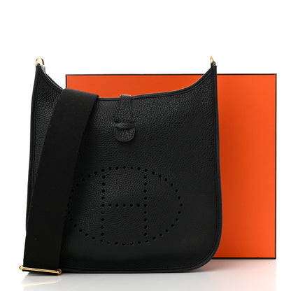 Hermes Taurillon Clemence EVELYNE III PM Black 11 of 11