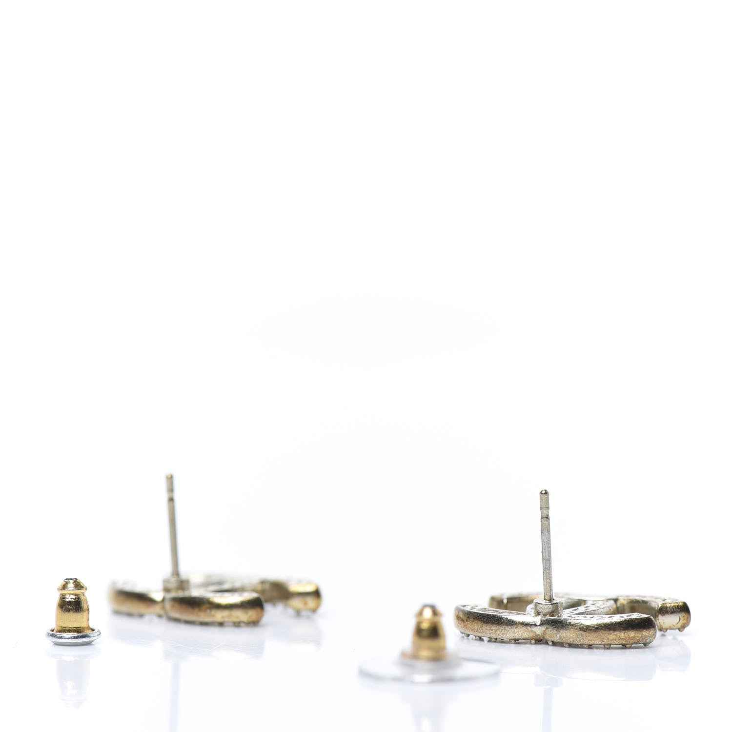 Chanel Crystal CC Earrings Gold 3 of 7