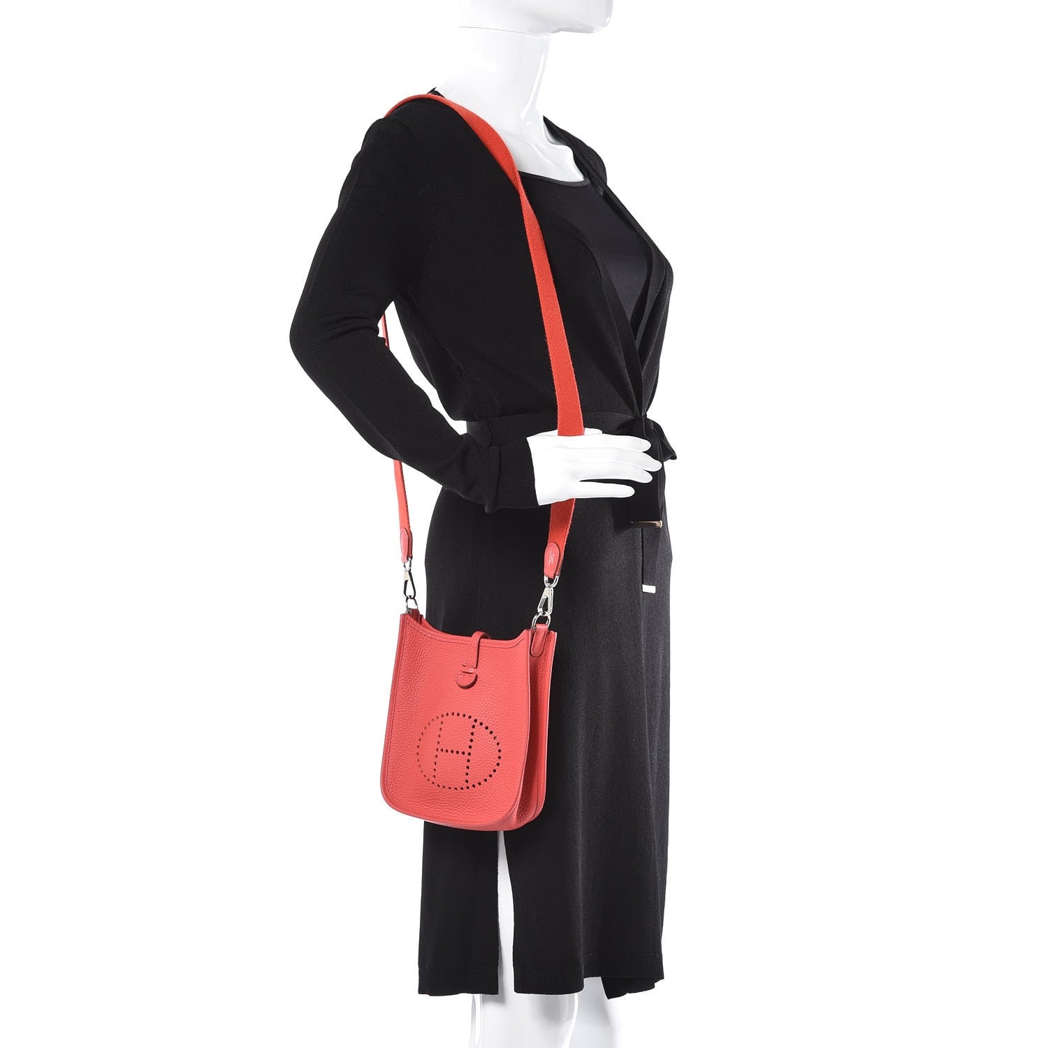 Hermes Taurillon Clemence Evelyne TPM Rouge Pivoine 2 of 8