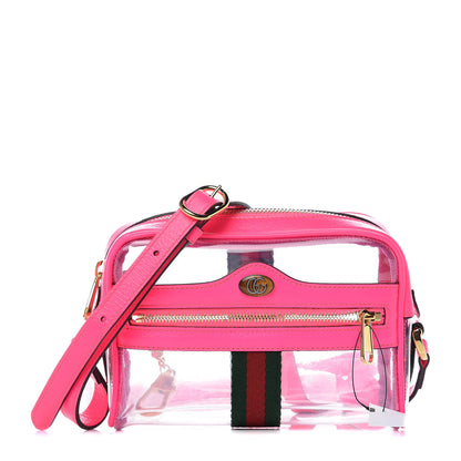 Gucci Vinyl Web Mini Ophidia Transparent Shoulder Bag Fluorescent Fuchsia 1 of 9