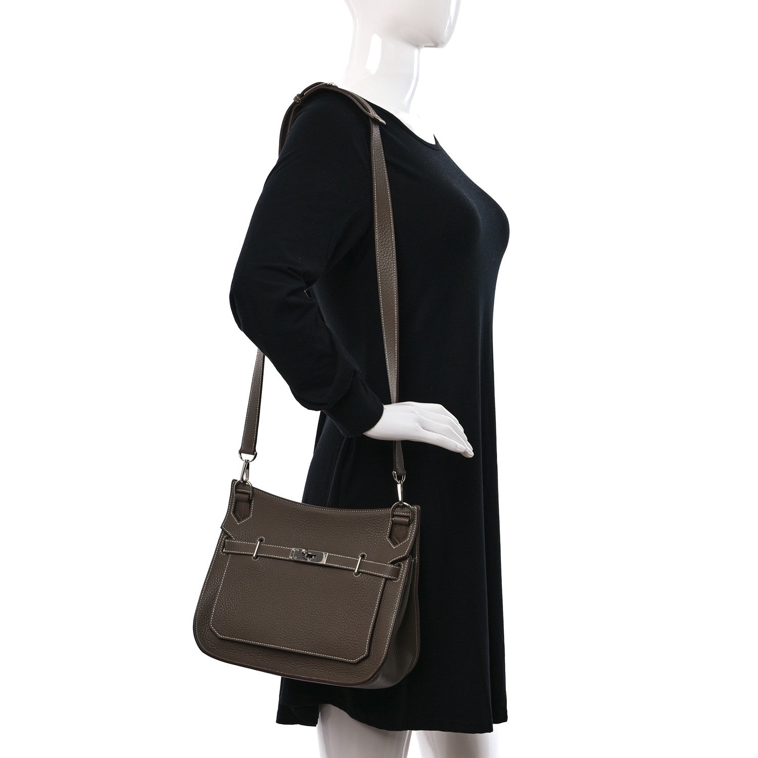 Hermes Taurillon Clemence Jypsiere 28 Etoupe 2 of 10
