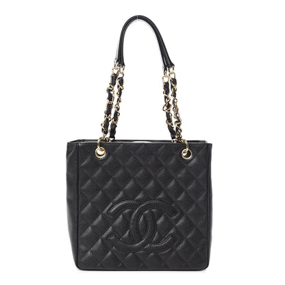 Chanel Caviar Quilted Petit Shopping Tote PST Black 1 of 11