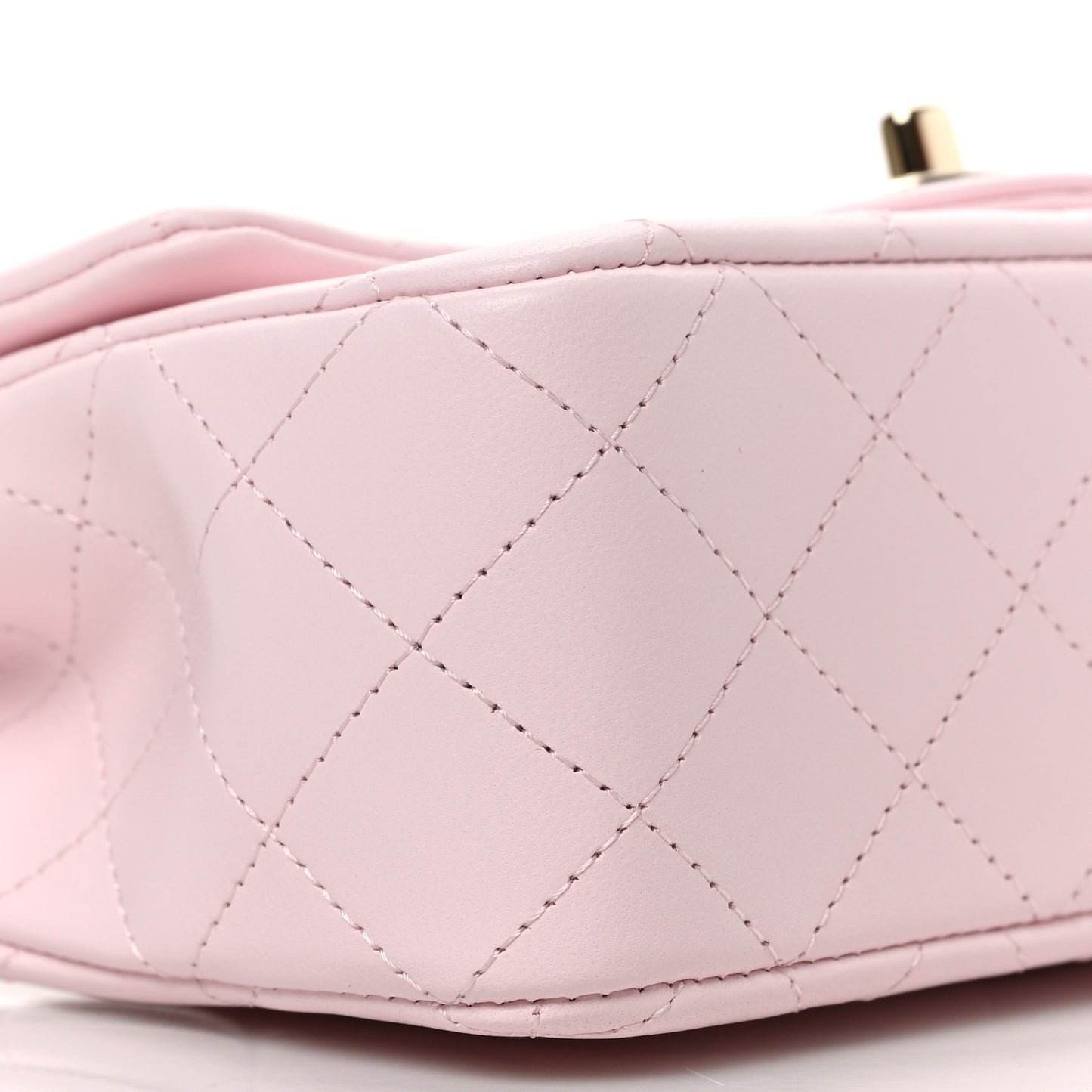 Lambskin Quilted Mini Top Handle Rectangular Flap Light Pink