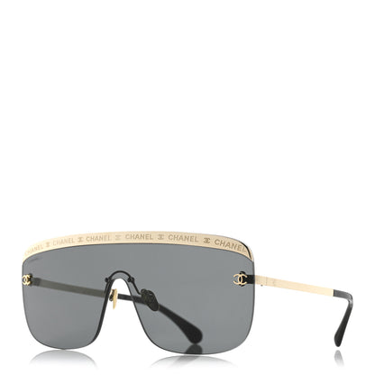 Chanel Metal Shield Sunglasses 71507 Gold 1 of 8
