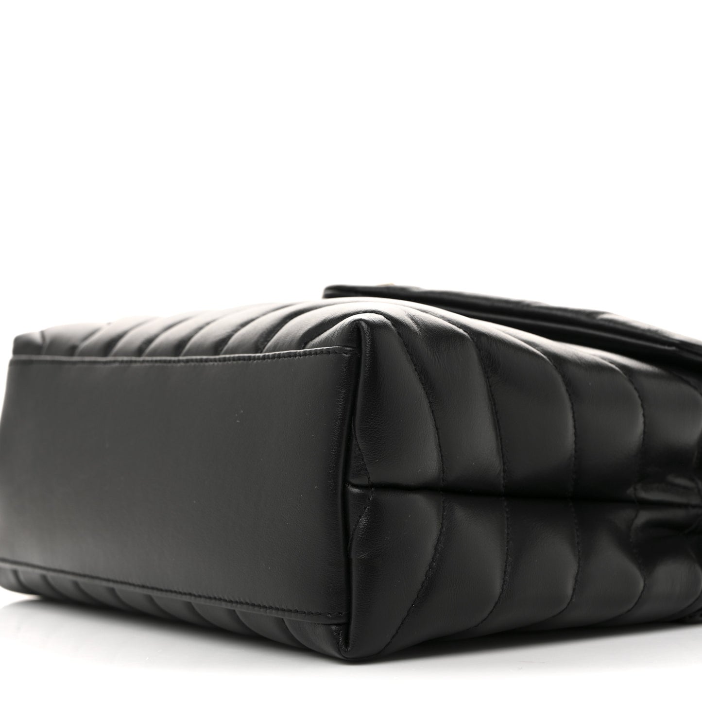 Calfskin Y Quilted Monogram Small Loulou Chain Satchel Black