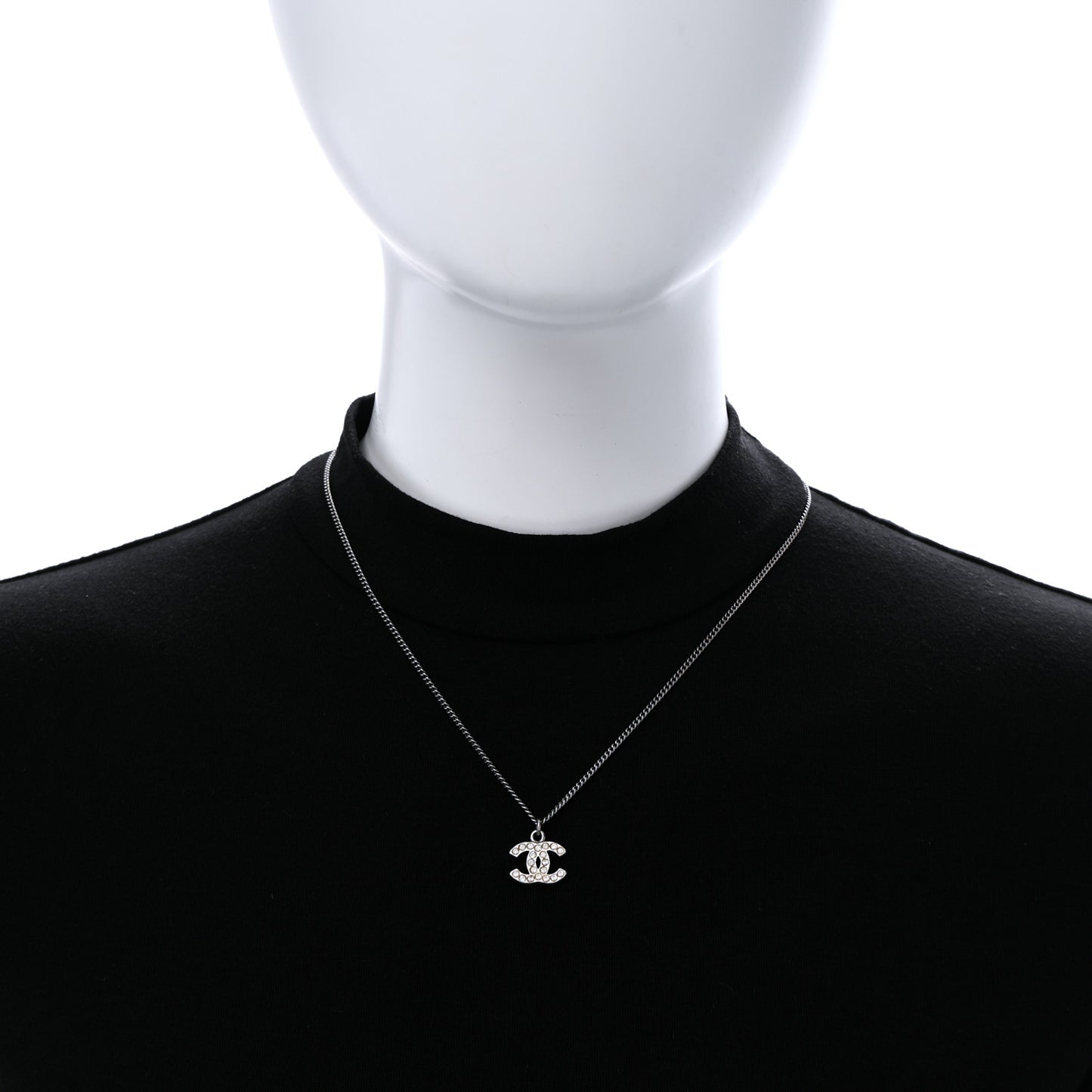Crystal Timeless CC Necklace Silver
