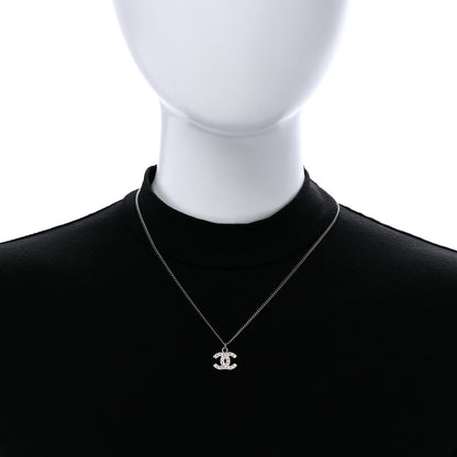 Chanel Crystal Timeless CC Necklace Silver 2 of 6