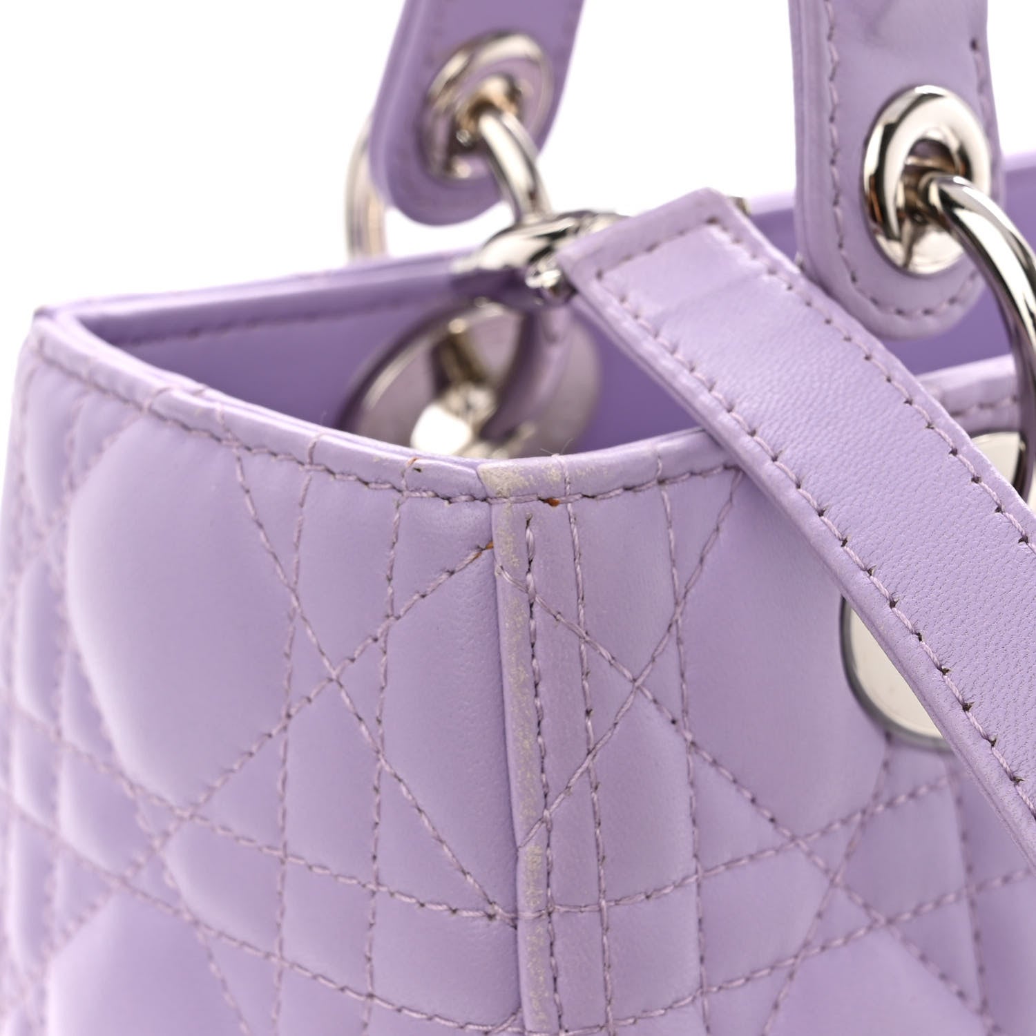 Christian Dior Lambskin Cannage Medium Lady Dior Purple 10 of 13