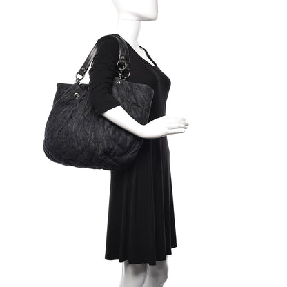 Chanel Denim Quilted Stretch Spirit Large Cabas Tote Blue 2 of 11