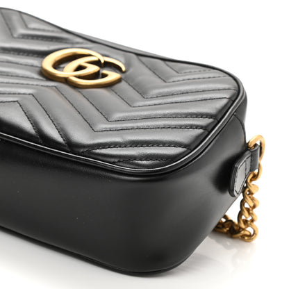 Gucci Calfskin Matelasse Small GG Marmont Chain Shoulder Bag Black 10 of 10