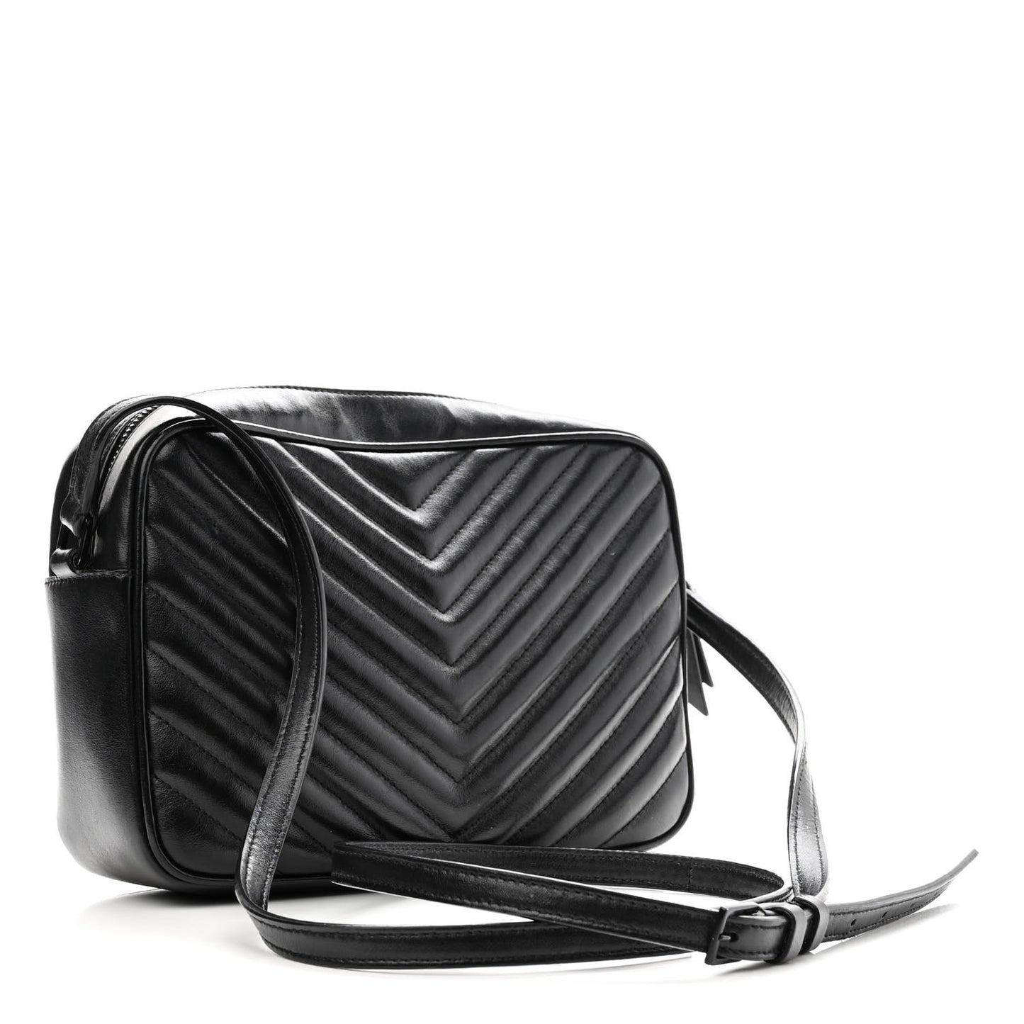 Calfskin Matelasse Monogram Monochrome Lou Camera Bag Black