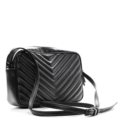 Saint Laurent Calfskin Matelasse Monogram Monochrome Lou Camera Bag Black 2 of 10