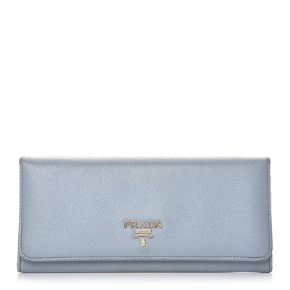 Prada Saffiano Metal Continental Flap Travel Wallet Astrale 1 of 19