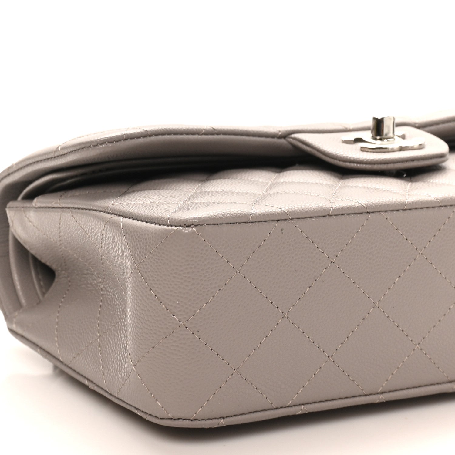 Chanel Caviar Quilted Small Double Flap Grey 9 of 11