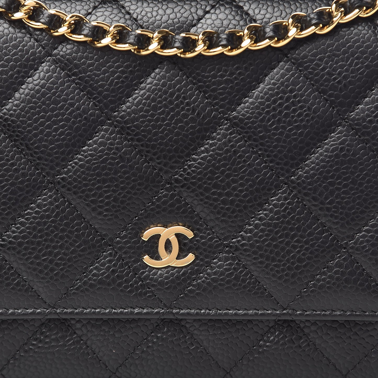 Caviar Quilted Wallet On Chain WOC Black
