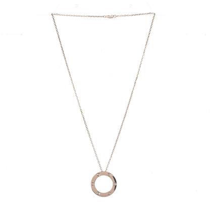 Cartier 18K Pink Gold 3 Diamonds LOVE Pendant Necklace 3 of 7