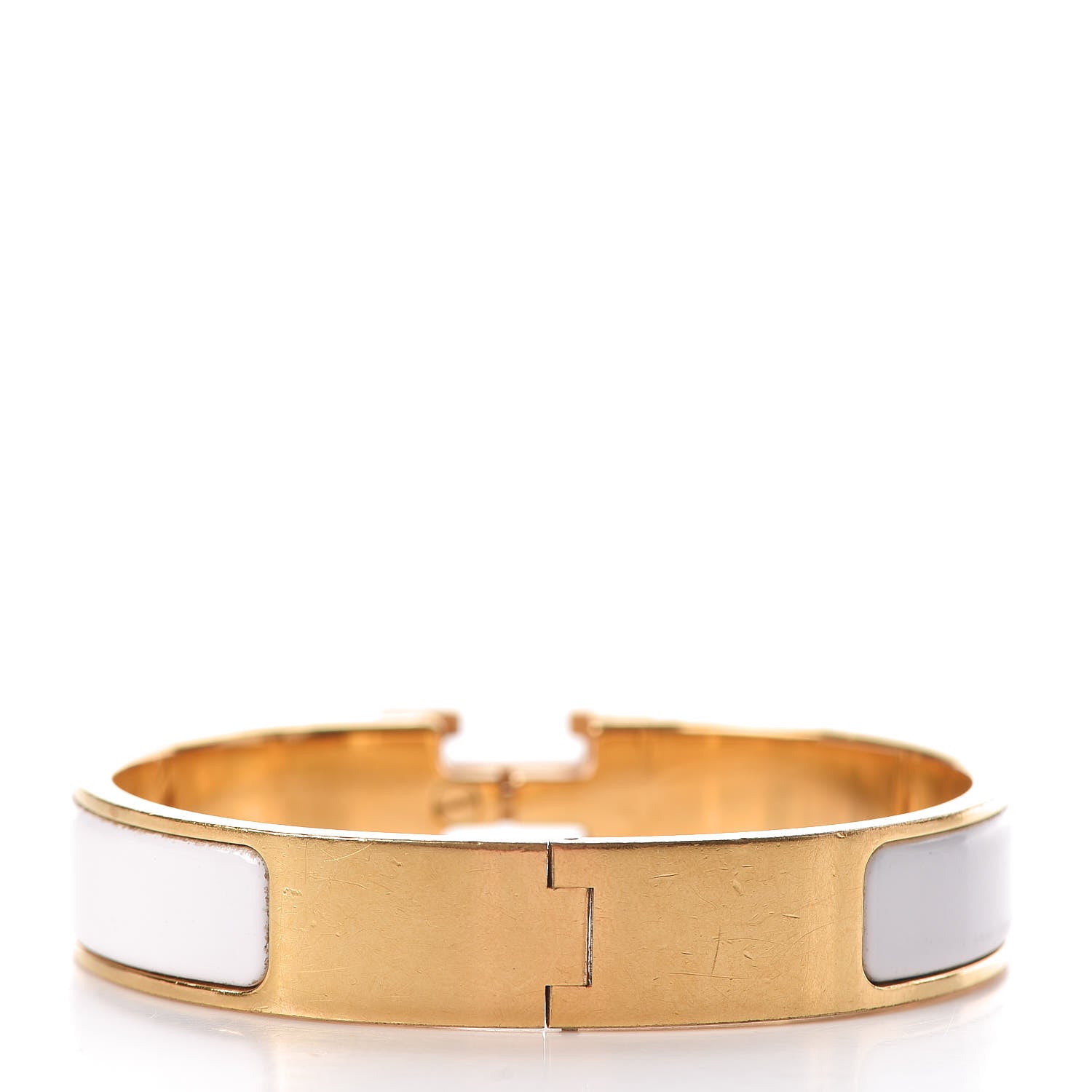 Hermes Enamel Narrow Clic Clac H Bracelet PM White 3 of 4