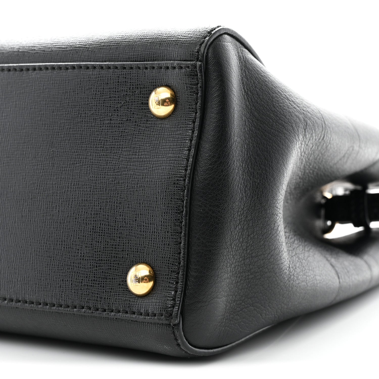 Fendi Vitello Dolce Century Petite 2Jours Tote Black 11 of 11