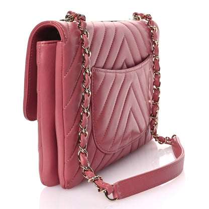 Chanel Lambskin Chevron Quilted Medium Trendy CC Flap Light Pink 3 of 10