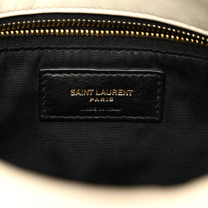 Saint Laurent Boucle Tweed Quilted Small Loulou Puffer Monogram Chain Satchel Crema Soft 6 of 12