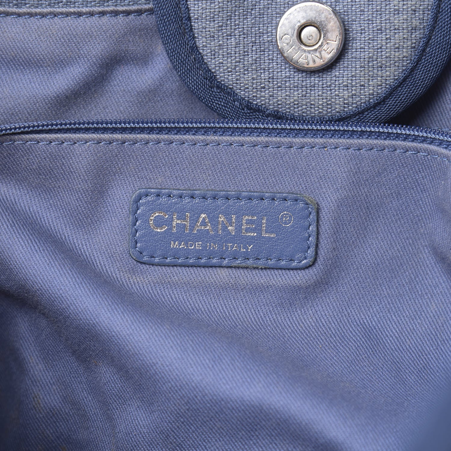 Chanel Canvas Medium Deauville Tote Blue 7 of 18