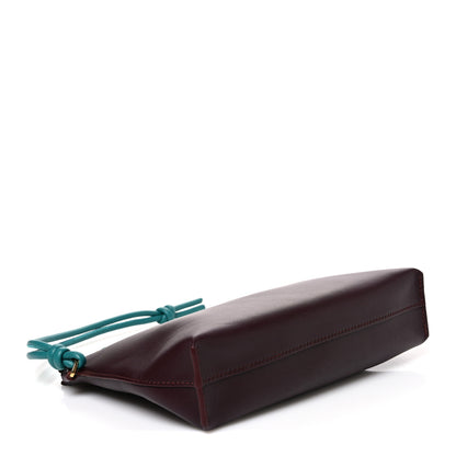 Loewe Shiny Nappa Calfskin Flamenco Knot Pouch Burgundy Emerald 4 of 7