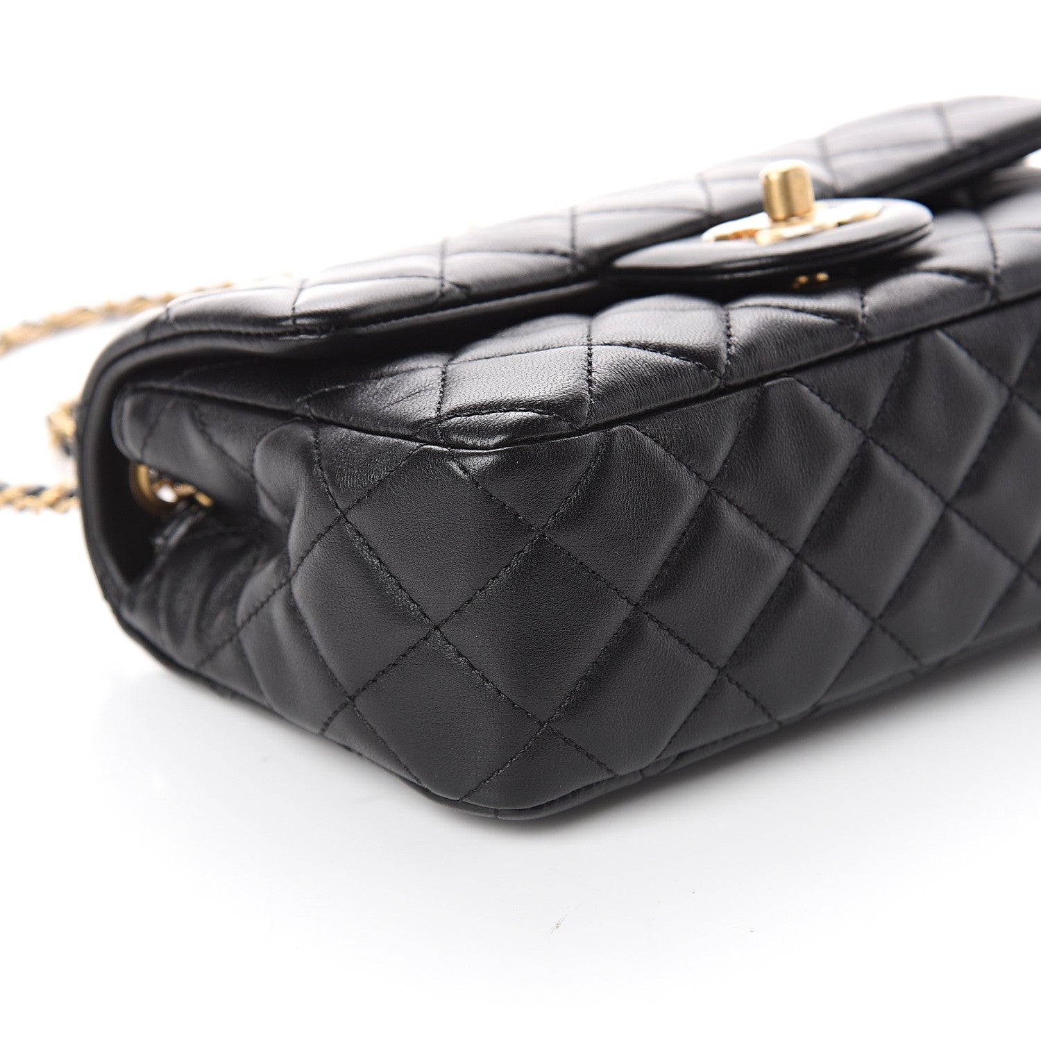 Chanel Lambskin Quilted Mini Rectangular Pearl Crush Flap Black 7 of 8