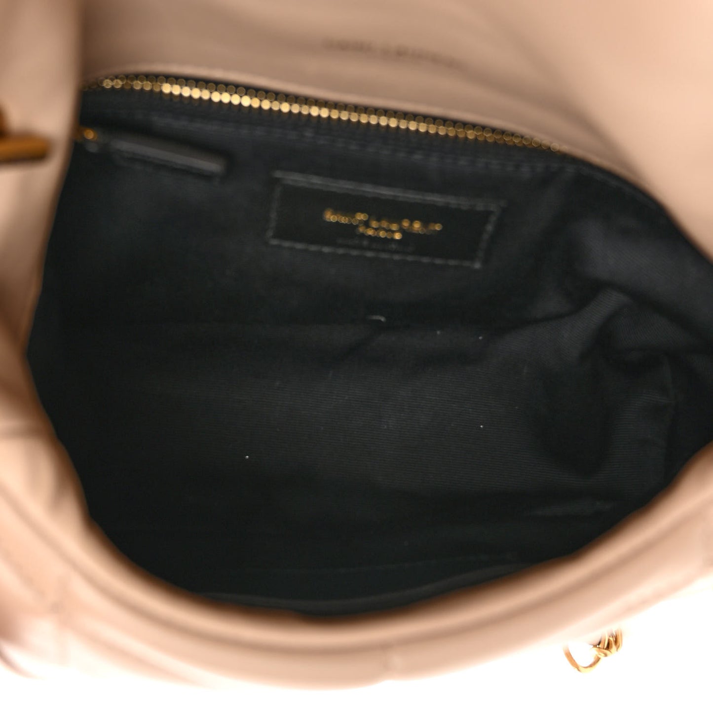 Lambskin Quilted Toy Loulou Puffer Monogram Chain Satchel Dark Beige