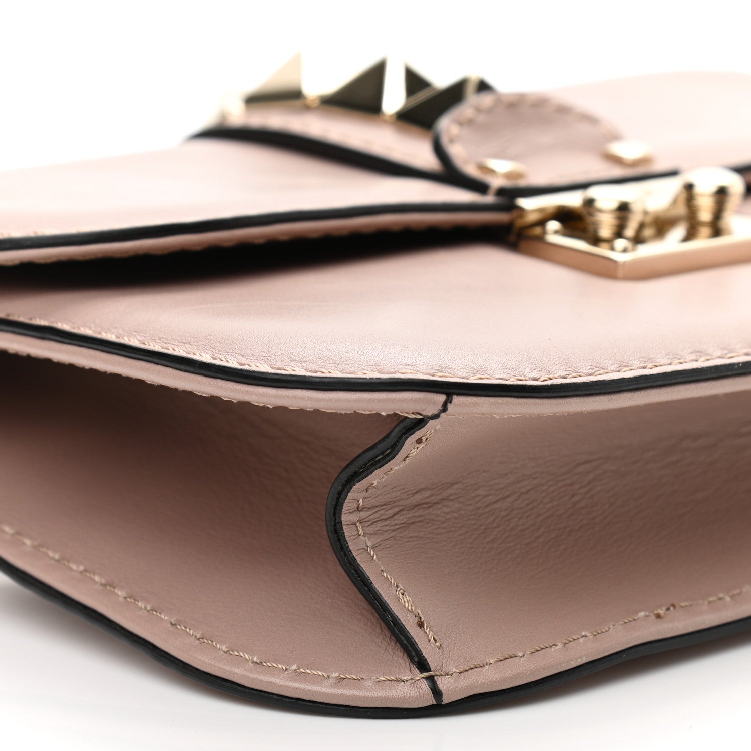 Valentino Garavani Vitello Small Glam Lock Rockstud Flap Poudre 8 of 12