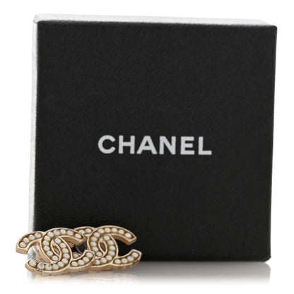 Chanel Pearl CC Earrings Light Gold 6 of 6