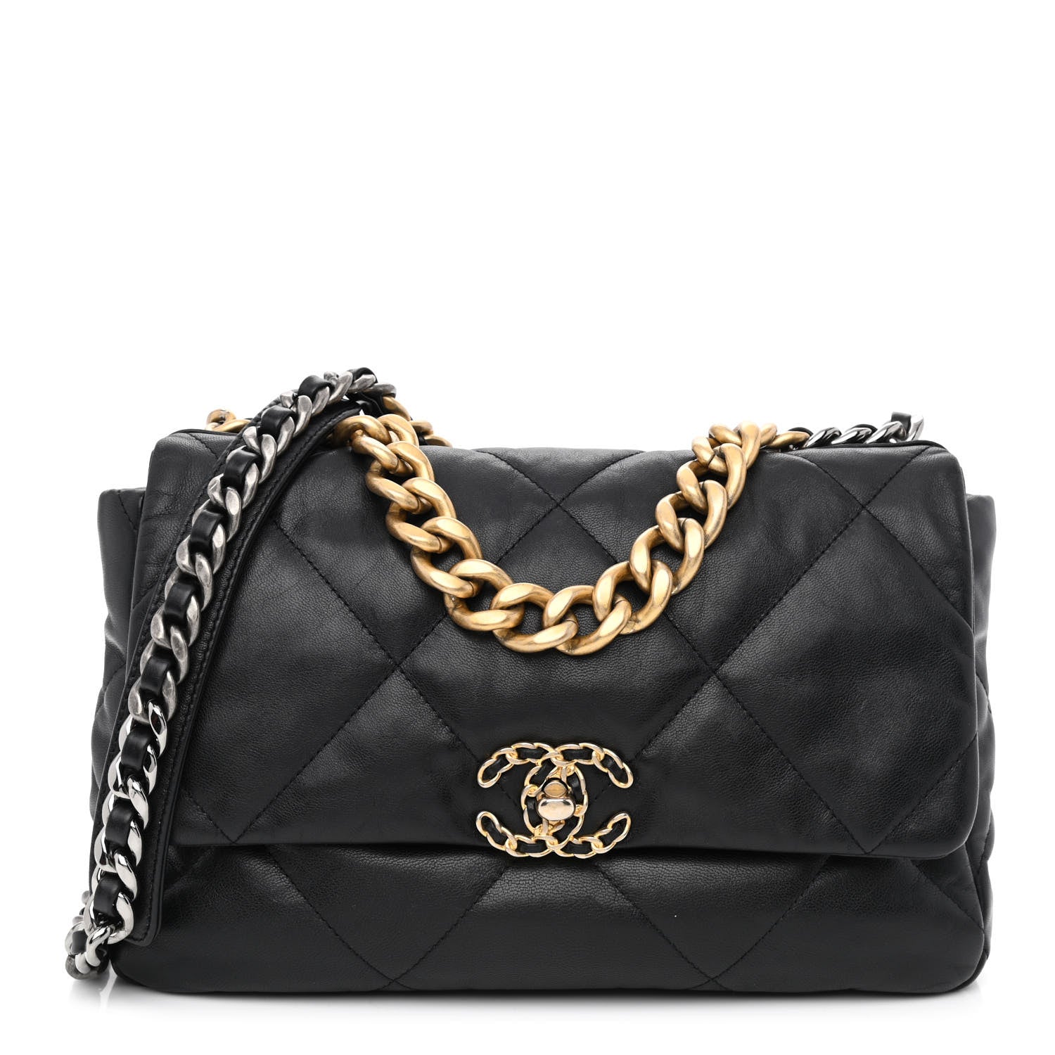 Chanel Lambskin Quilted Large Chanel 19 Flap Black 1 of 11