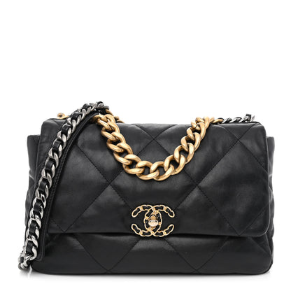 Chanel Lambskin Quilted Large Chanel 19 Flap Black 1 of 11