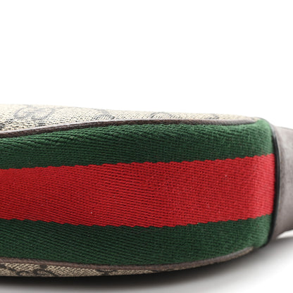 Gucci GG Supreme Monogram Textured Calfskin Web Mini Ophidia Half Moon Hobo Beige Ebony New Acero 10 of 11