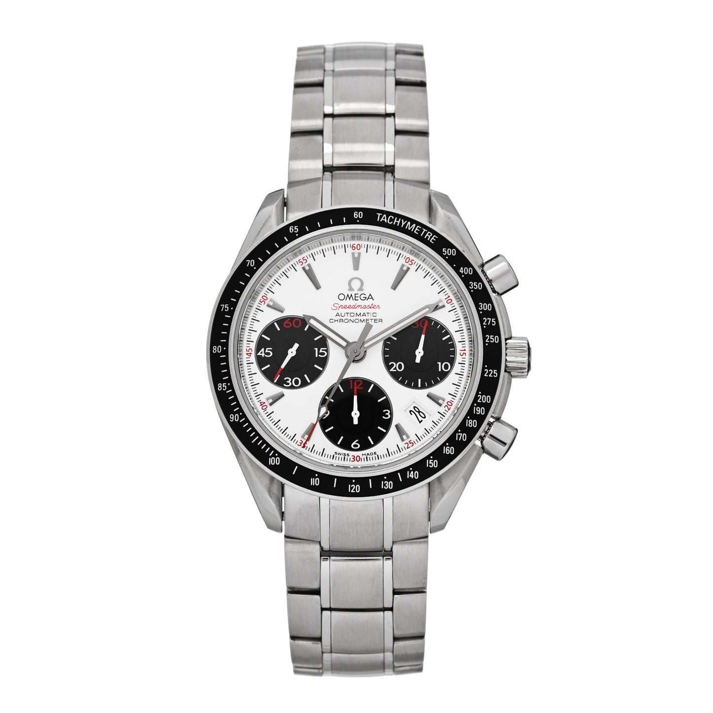 Stainless Steel 40mm Speedmaster Date Automatic Watch White 323.30.40.40.04.001