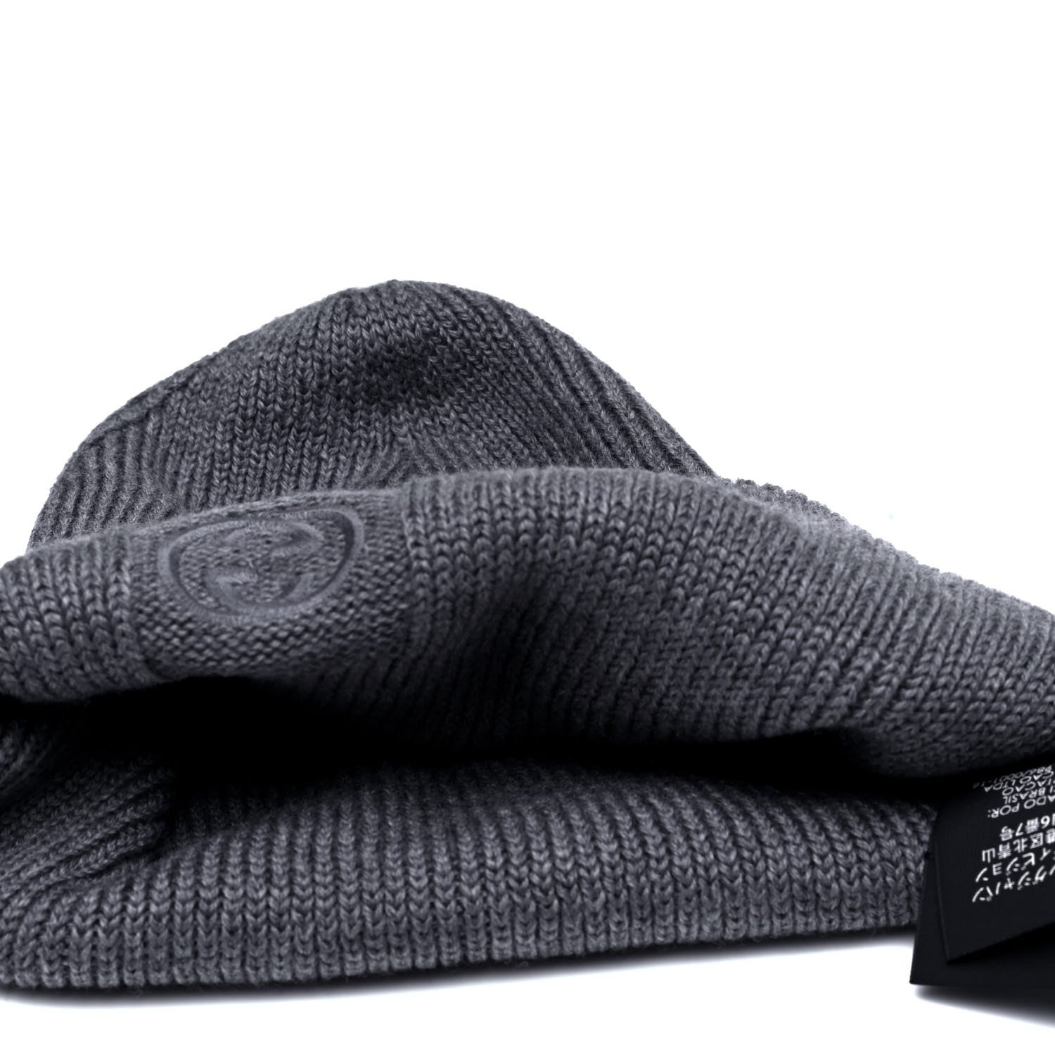 Gucci Wool Tricot Interlocking G Simple GG Beanie Hat M Graphite 14 of 16