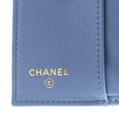 Chanel Lambskin Quilted Double Flap Wallet Light Blue 7 of 8