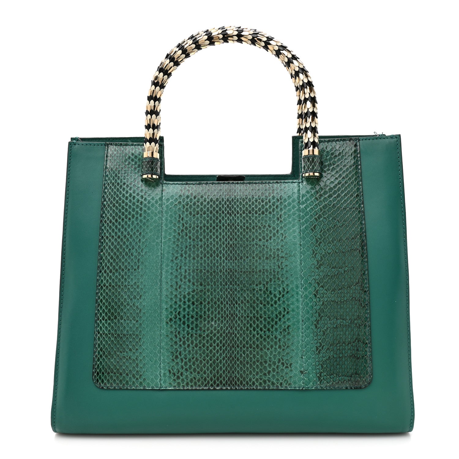 Bulgari Snakeskin Medium Serpenti Top Handle Tote Emerald 1 of 12