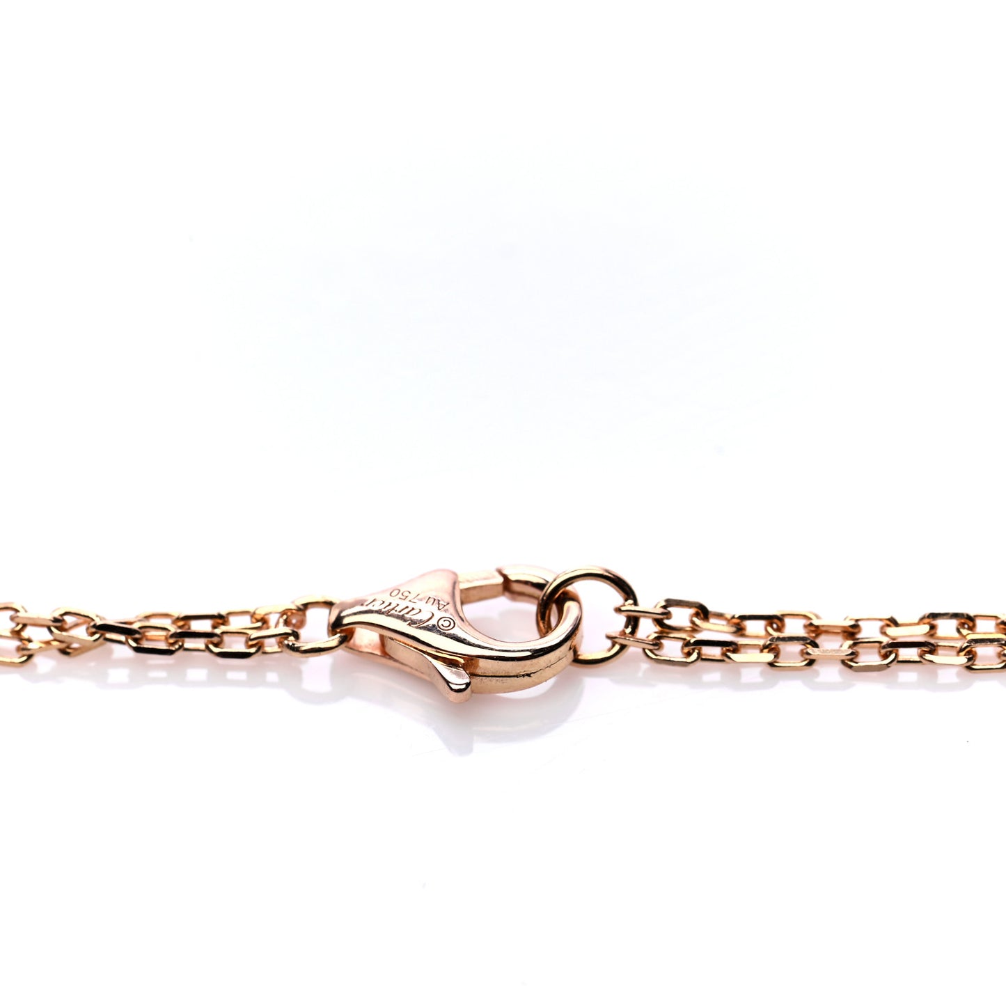 18K Pink Gold 2 Diamond LOVE Necklace