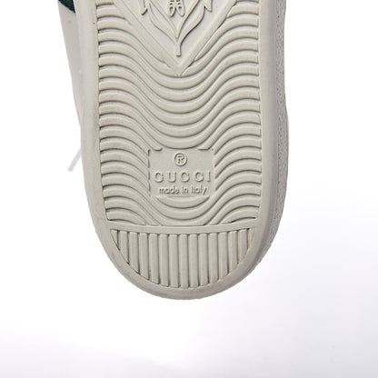 Gucci Calfskin Ayers Web Bee Embroidered Womens Ace Sneakers 39 White 6 of 8