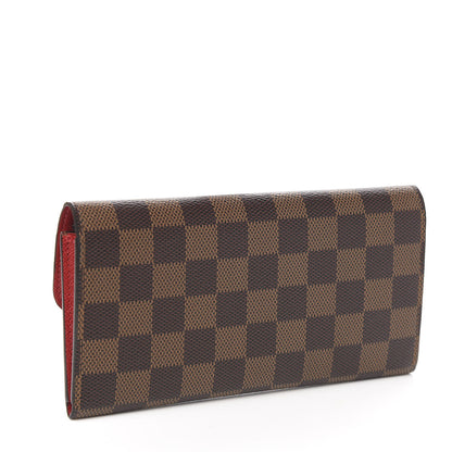 Louis Vuitton Damier Ebene Emilie Wallet Red 2 of 7