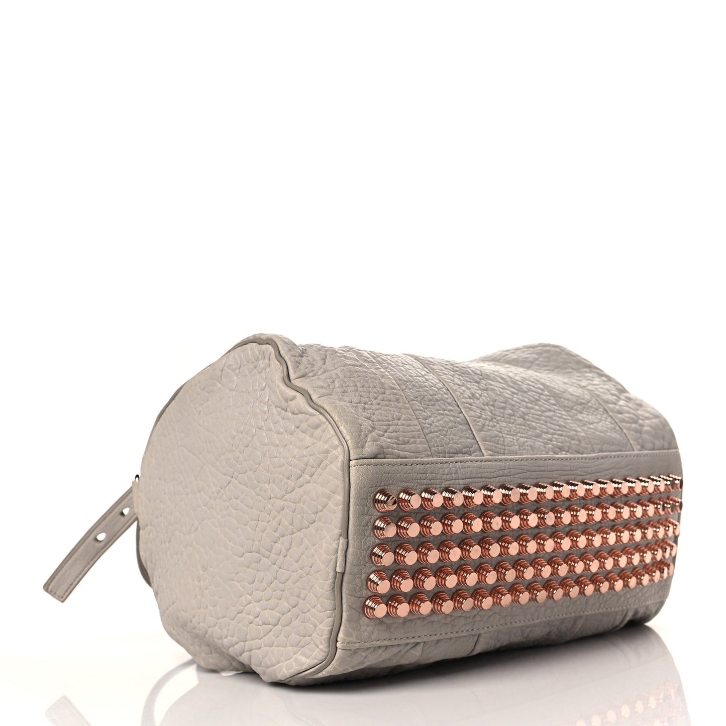 Pebbled Lambskin Rocco Grey Rose Gold Hardware
