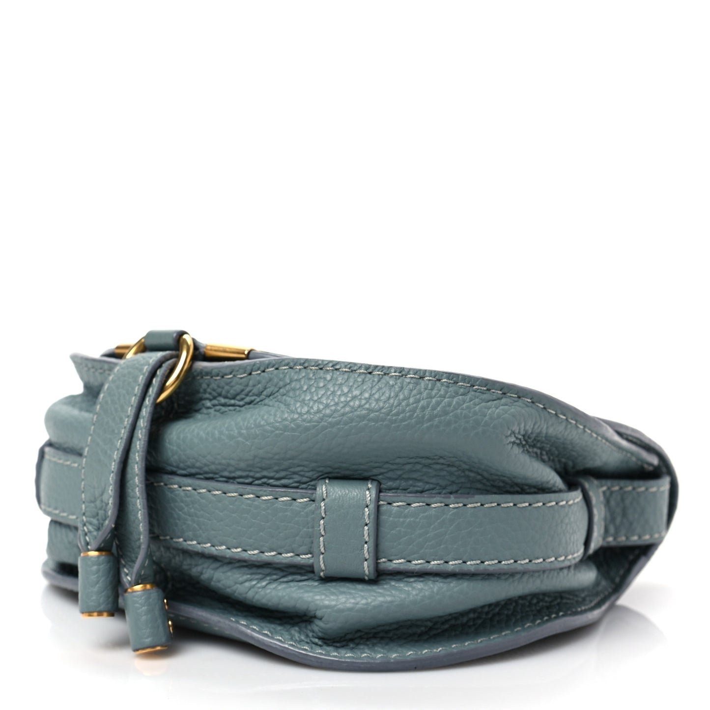 Calfskin Mini Marcie Round Crossbody Bag Faded Blue